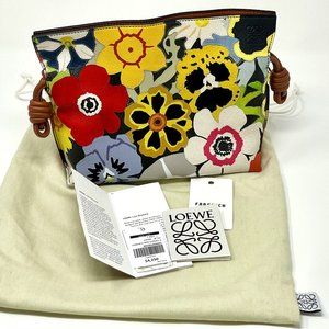 Loewe Flamenco Mini Pansies Leather Clutch